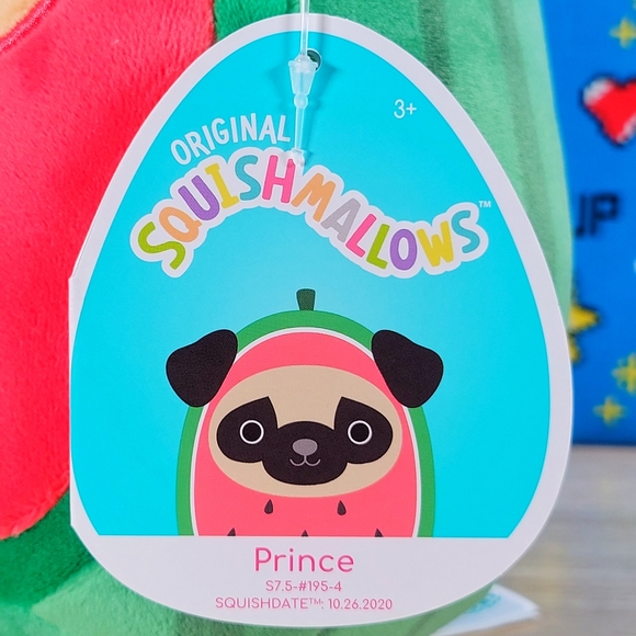Squishmallows Toys Squishmallow Prince The Pug In Watermelon
